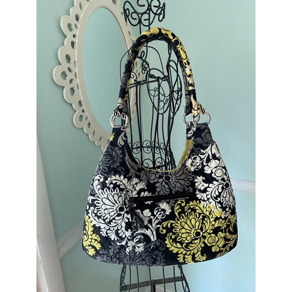 VERA BRADLEY ~ Shoulder Purse Handbag in Baroque Yellow Black Gray - Picture 2 of 4